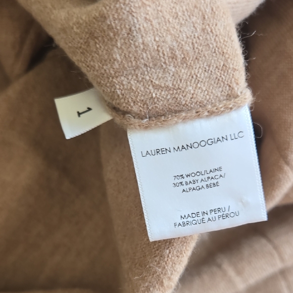 Lauren Manoogian Brown Cowl Neck A-Line Sweater Dress, Hygee, Scandi Style, EUC - Picture 5 of 9